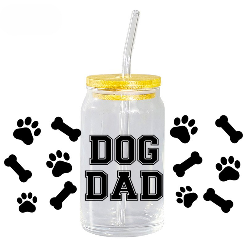 16oz size dog mon UV DTF wraps transfer for libbey glasses