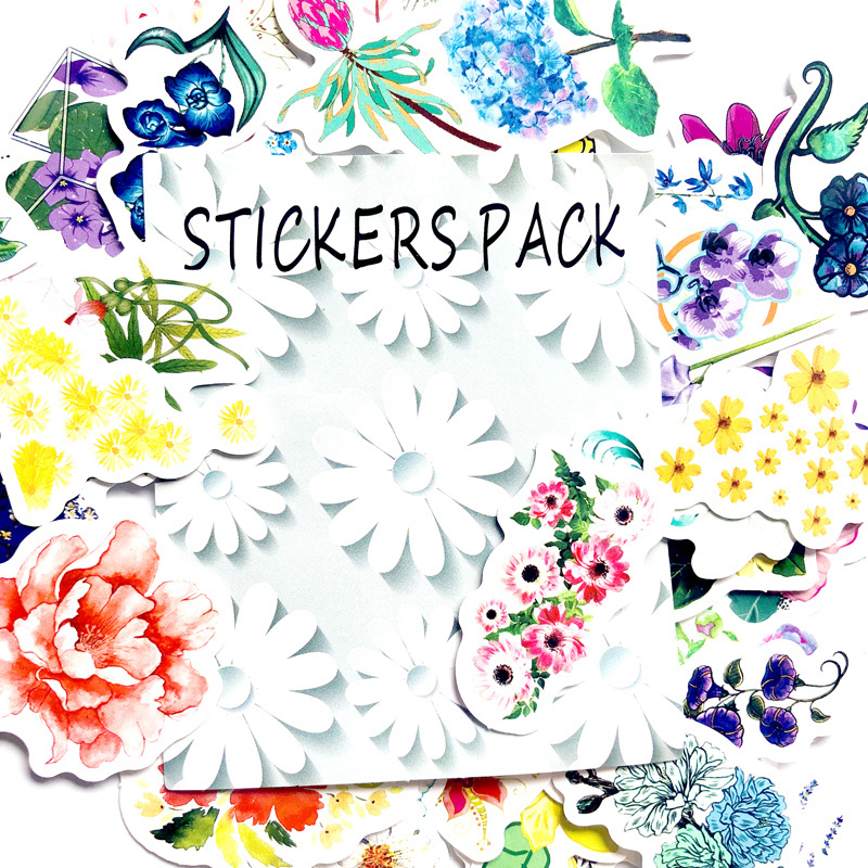 42 PCS/BAG Flower Cute Sticker Pack Waterproof Decals for  Laptops phones scrapbook Planner kids