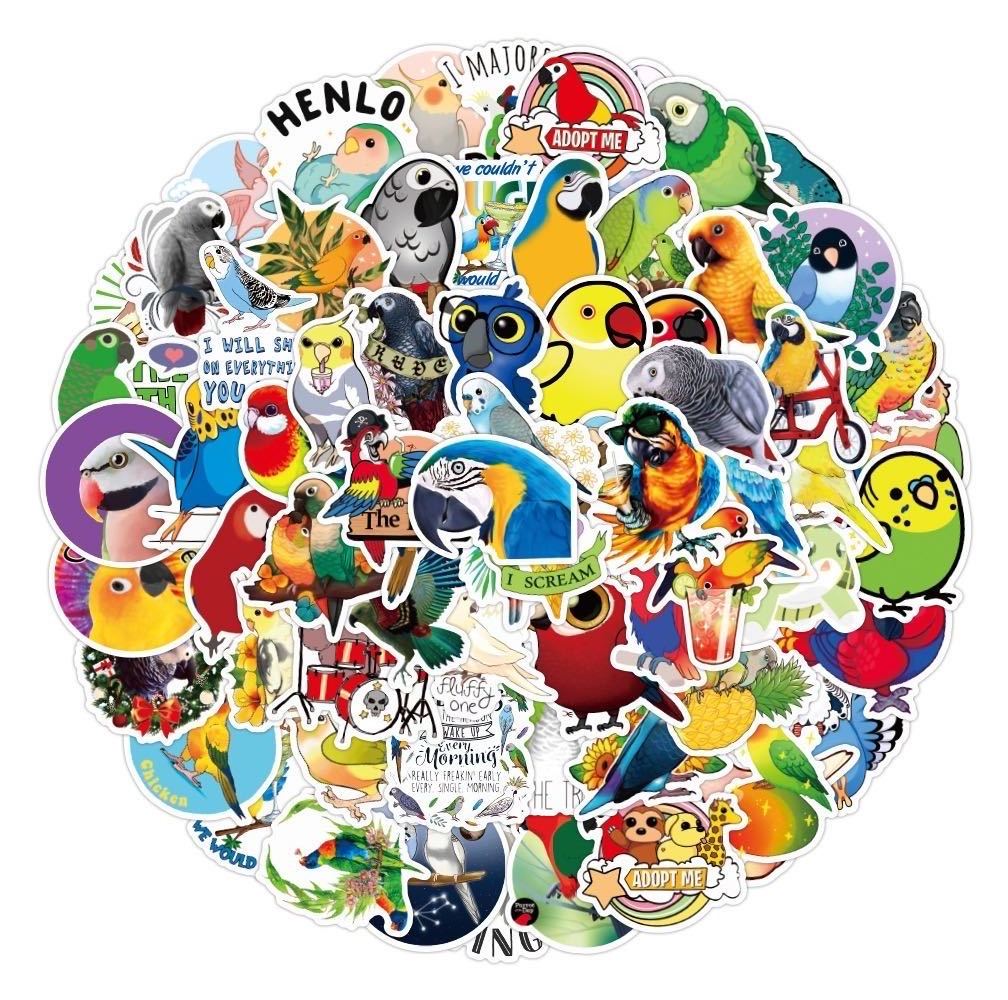 100Pcs Bird Stickers Waterproof Vinyl For Kids Laptop Decals Girls Water Bottles Wall Skateboard