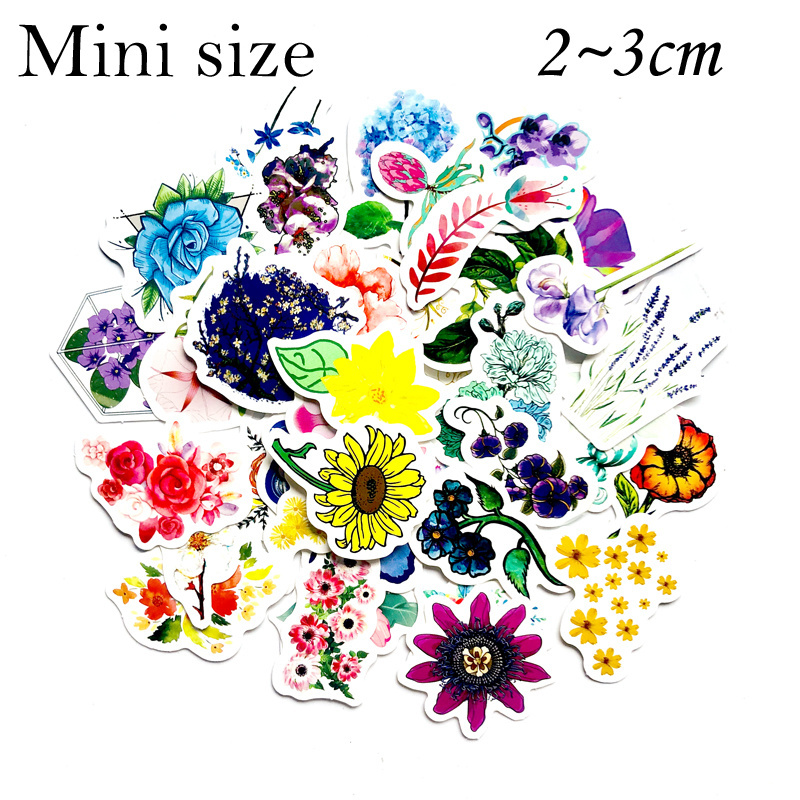 42 PCS/BAG Flower Cute Sticker Pack Waterproof Decals for  Laptops phones scrapbook Planner kids