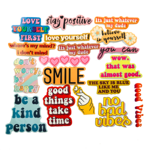 40 PCS Colorful Positive Phrase Word Stickers,Support Encouragement Planner Journal Word Sticker