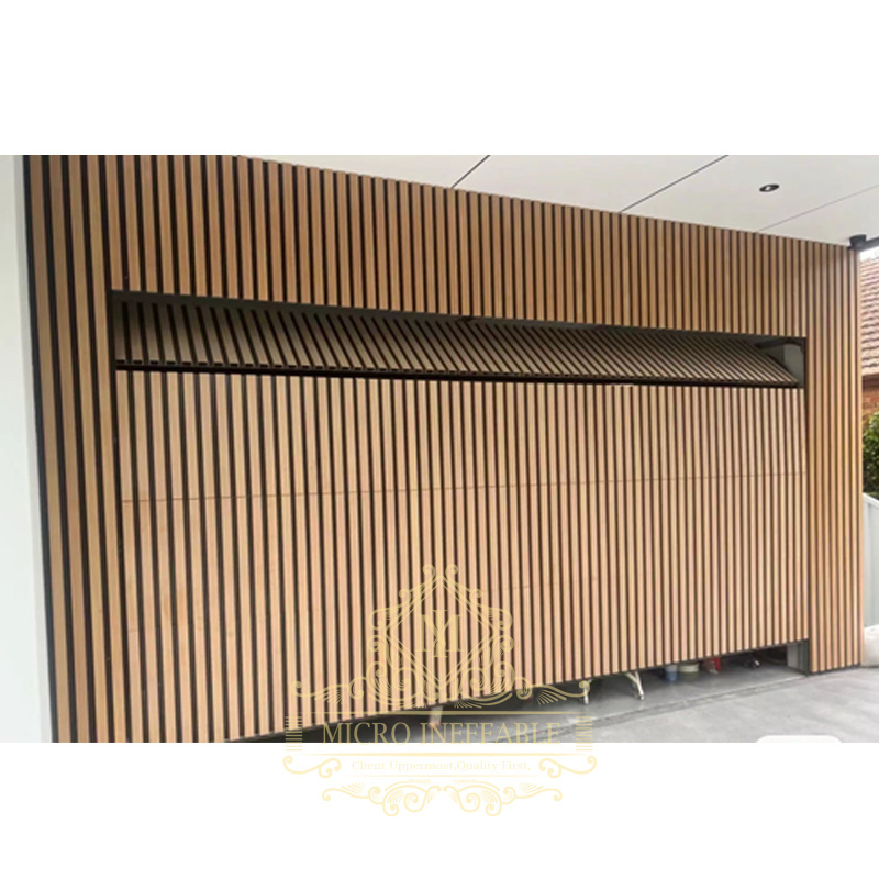 China High Quality Supplier Sectional Garage Door Modern Electric Horizontal Wood Grid Aluminum Garage Door With High Standard