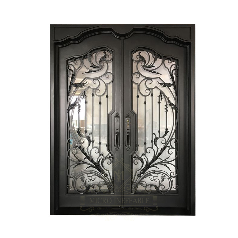 Wholesale Security Exterior Iron Entry Door Professional Rustic Wrought Used Commercial Steel Doors with Glass