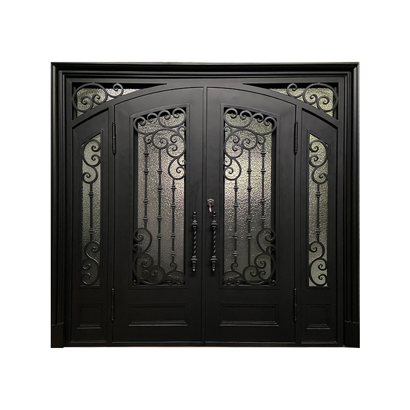 Wholesale Security Exterior Iron Entry Door Professional Rustic Wrought Used Commercial Steel Doors with Glass