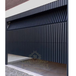 China High Quality Supplier Sectional Garage Door Modern Electric Horizontal Wood Grid Aluminum Garage Door With High Standard