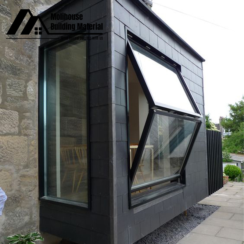 Commercial Modern Aluminium Hurricane Proof Vertical Bifold Up Windows Tempered Glass Folding Window For House Office