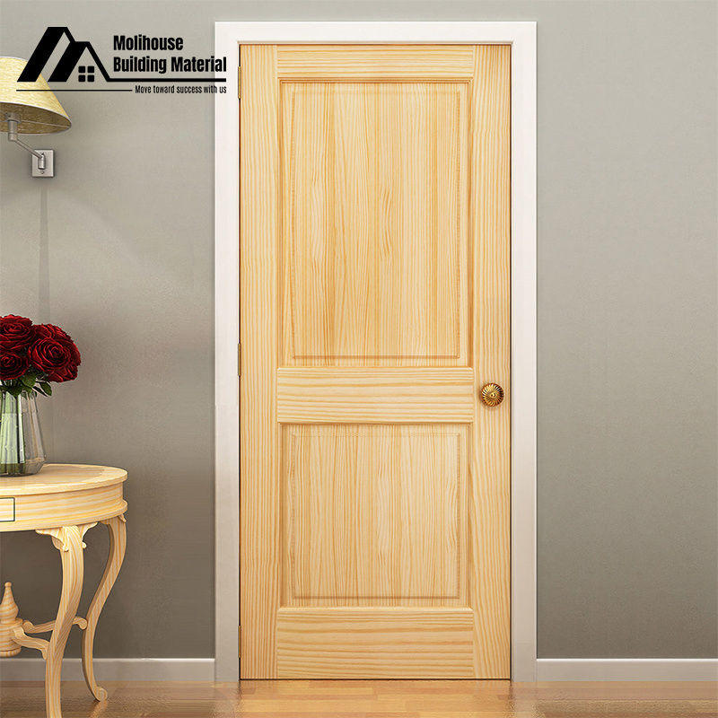 Factory Price High Quality Simple Customized Design  Walnut Wood Single Flat Interior Doors For Houses