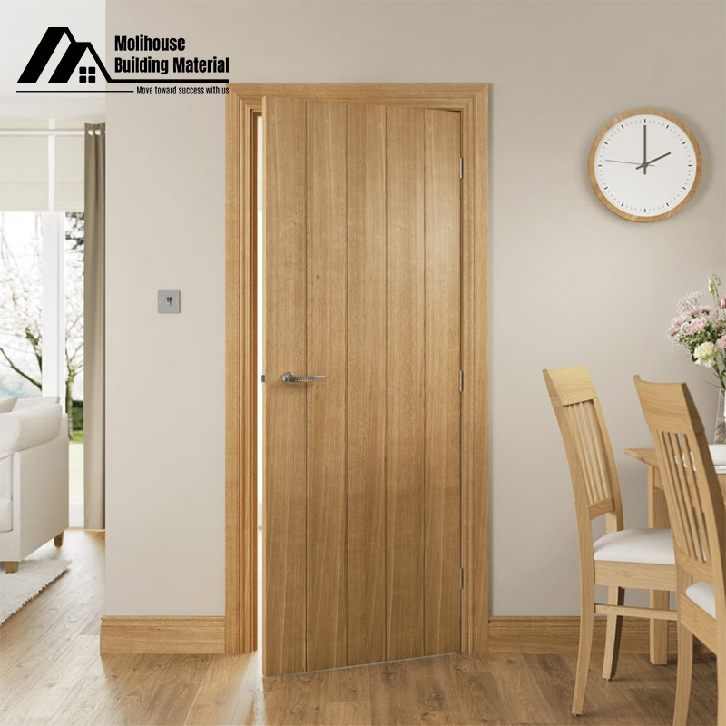 Factory Price High Quality Simple Customized Design  Walnut Wood Single Flat Interior Doors For Houses