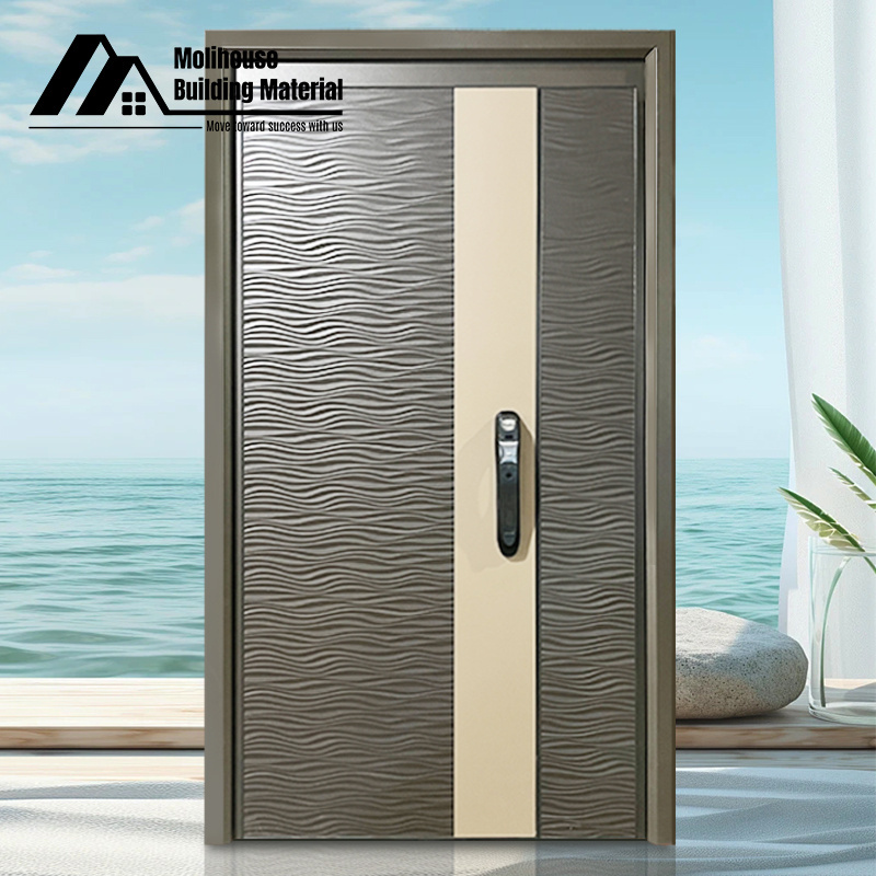 High Quality Luxury Designs Front Entry External One And Half Doors Exterior Metal Main Security Door