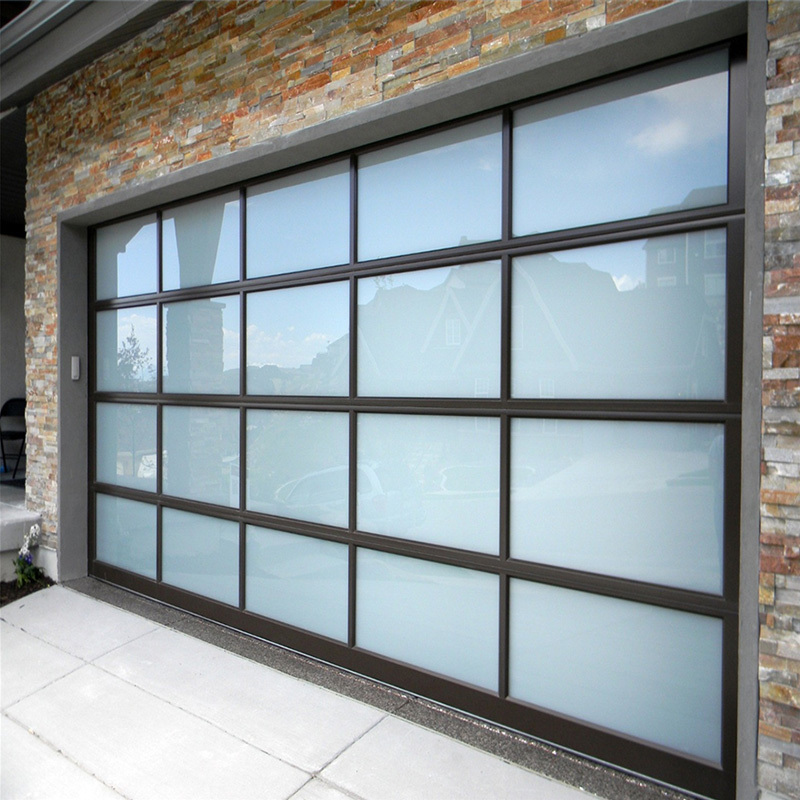 Top Level Modern Glass Vertical Bifold Garage Doors