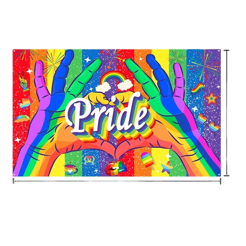 Hot Selling Gay Pride Love Tapestry Rainbow Flag LGBT Pride Wall Decor for Room Bedroom