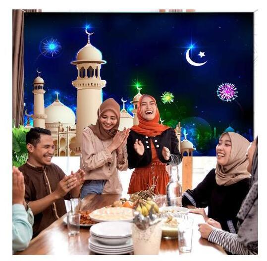 Ramadan Mubarak Decorations Backdrop Banner Sign Photo Booth Background for Home Muslim Ramadan Kareem Eid Al Fitr