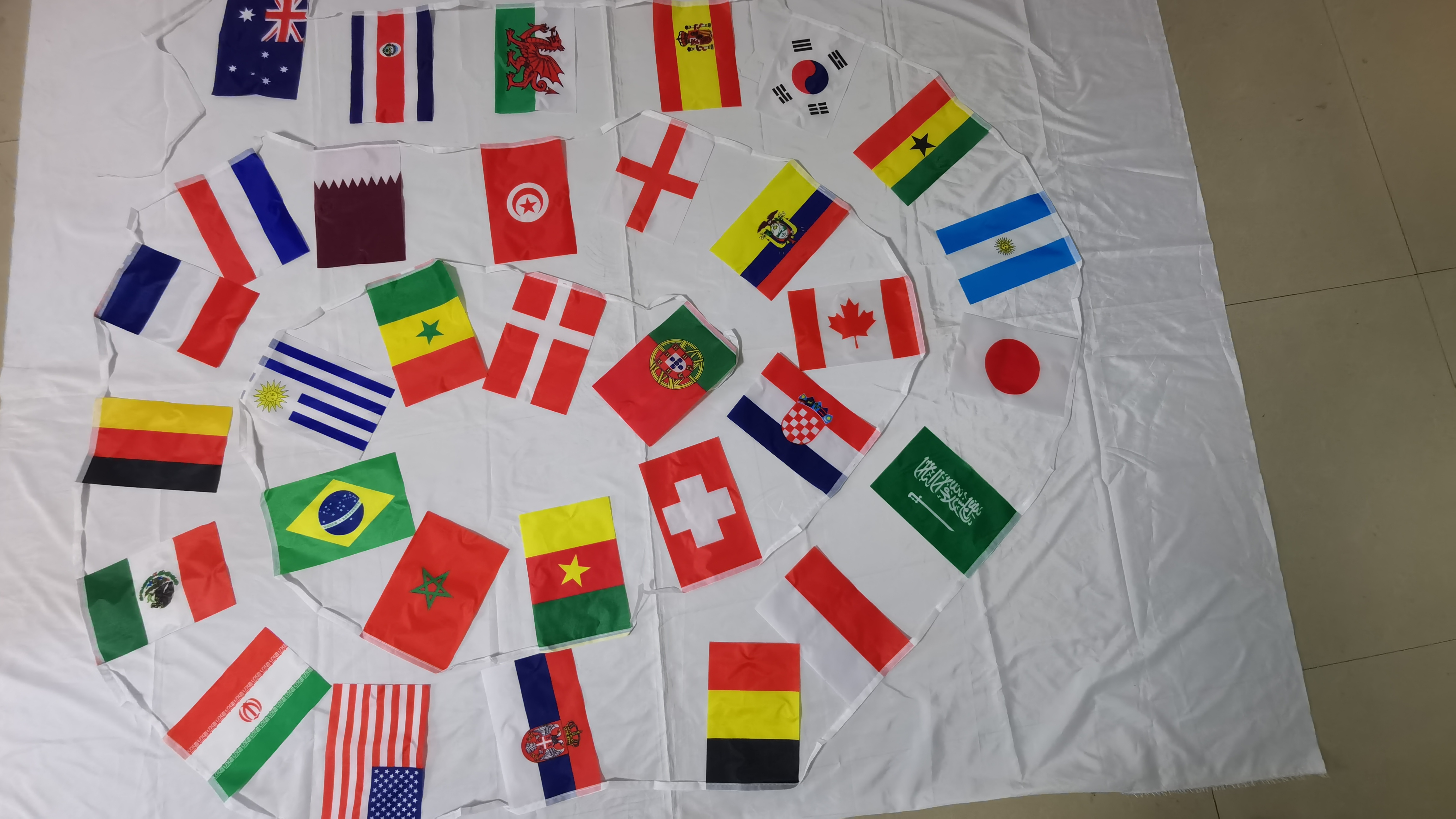 Cheap 14*21cm 2022  Football Soccer Fans 32 Team National Flag Country World Bunting String Flag for Hanging Decoration