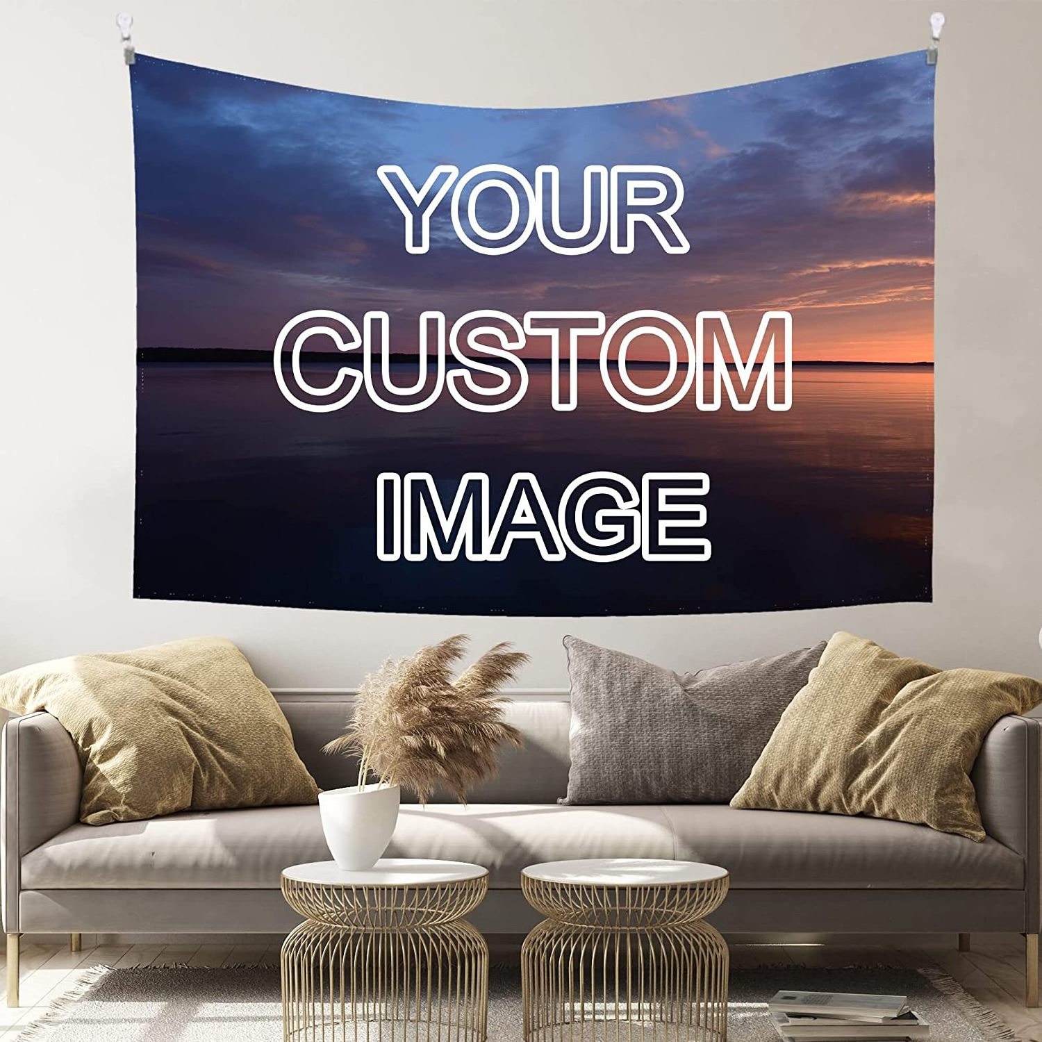 Custom Backdrop, Customized Print Personalized Image Text Tapestries, Custom Bedroom Wall Decor Tapestry