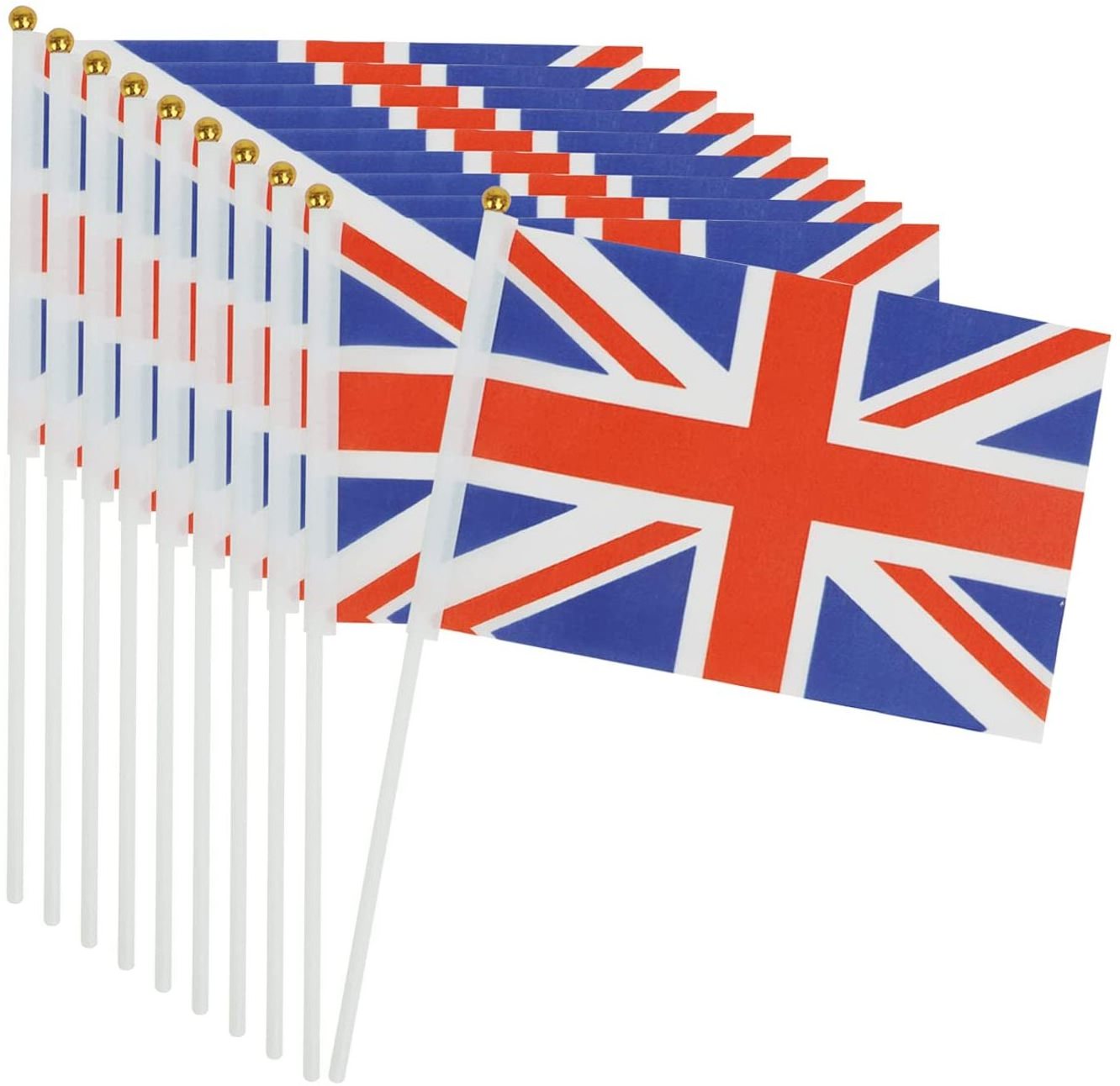 FOOTBALL FANS CUSTOM UNION JACK HAND FLAGS WITH STICK