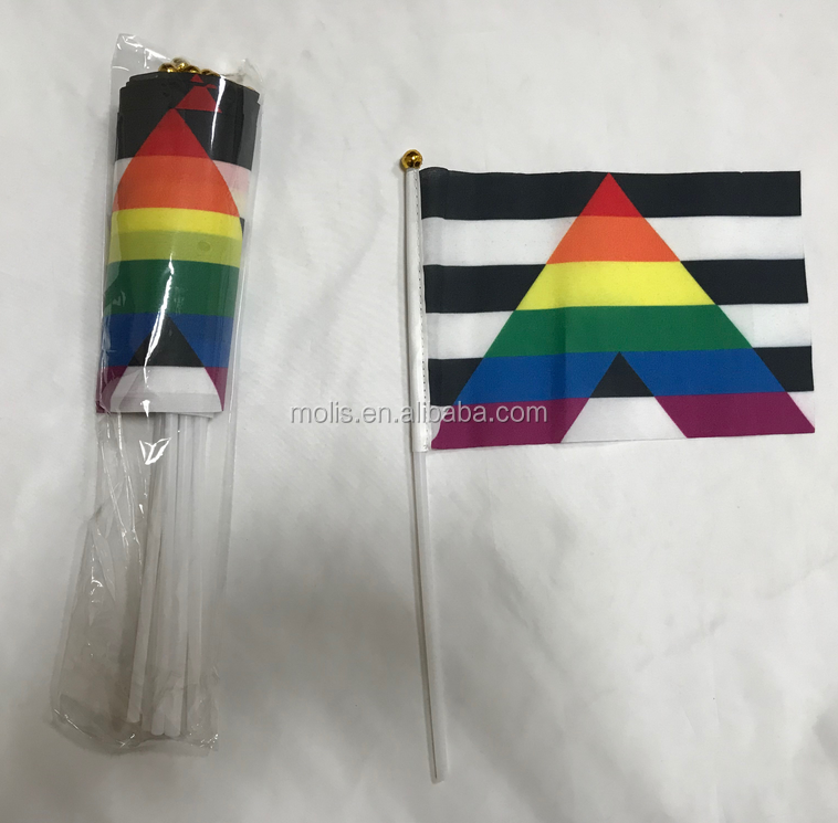 Custom Stick Flag Personalized Small Mini Flags Hand Held Waving flag with Plastic Pole