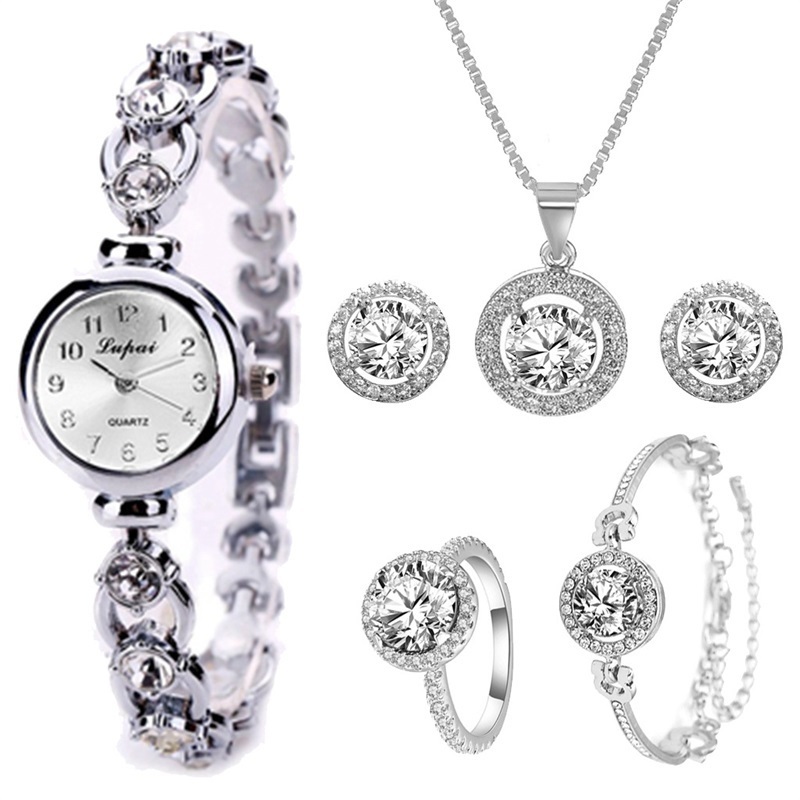 Women Watch Jewelry Luxury Gift Accessories Box Set Fashion Ladies Watch Gift Set