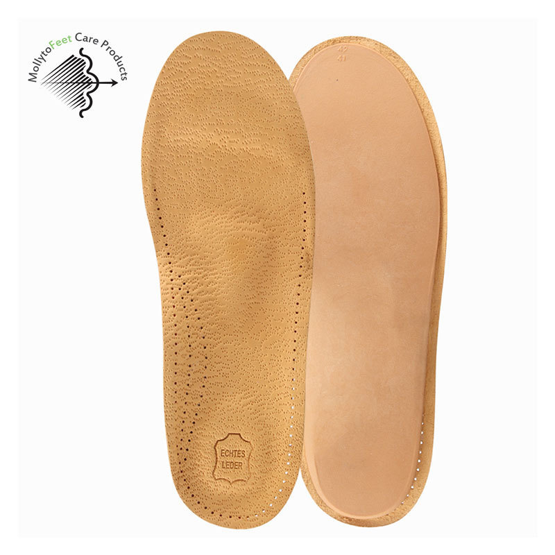 Orthotic leather insoles for shoes orthopedic arch support insoles for men and women shoe