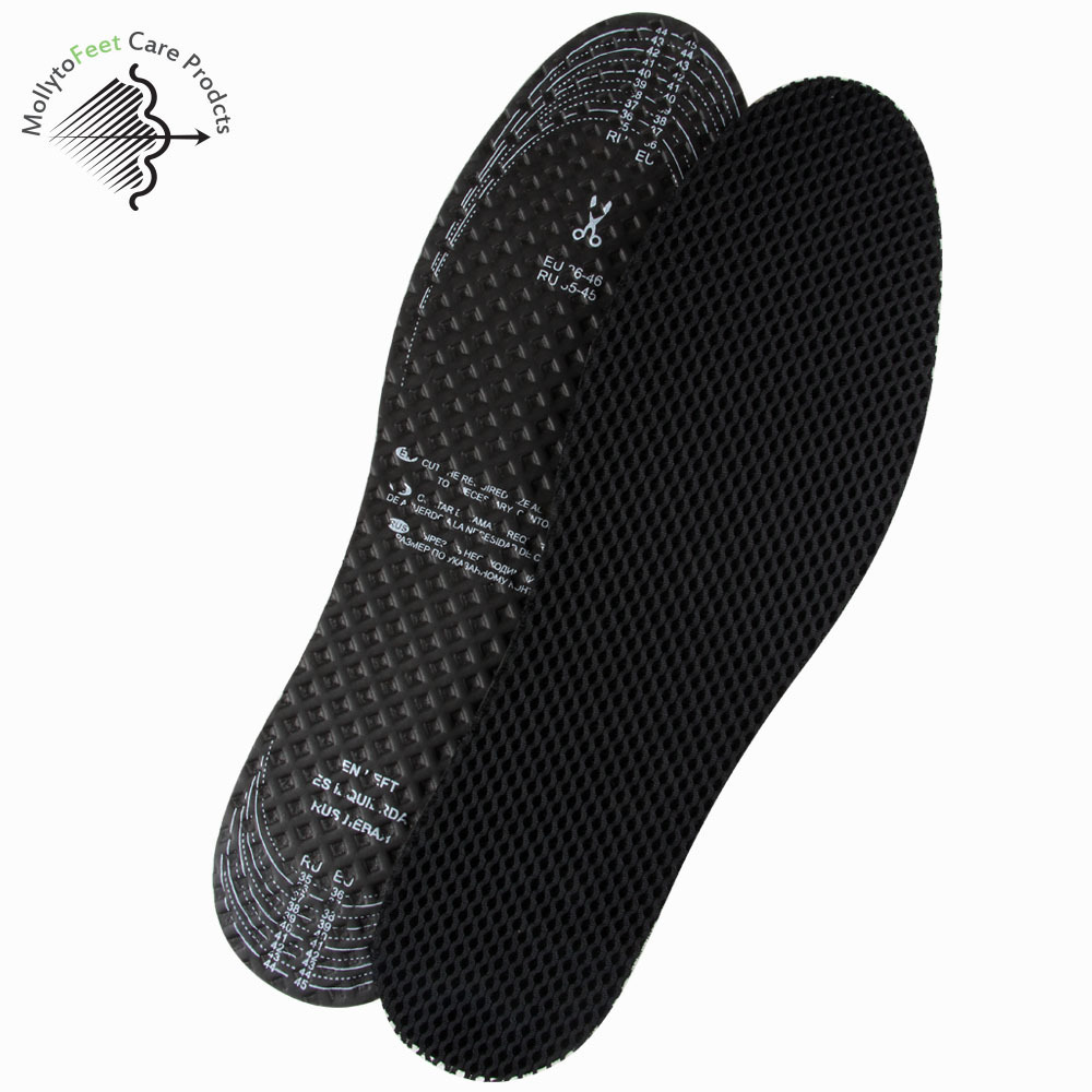 Charcoal 3D Mesh Massage Particles Latex Foam Insoles Cuttable Fit For Your Size