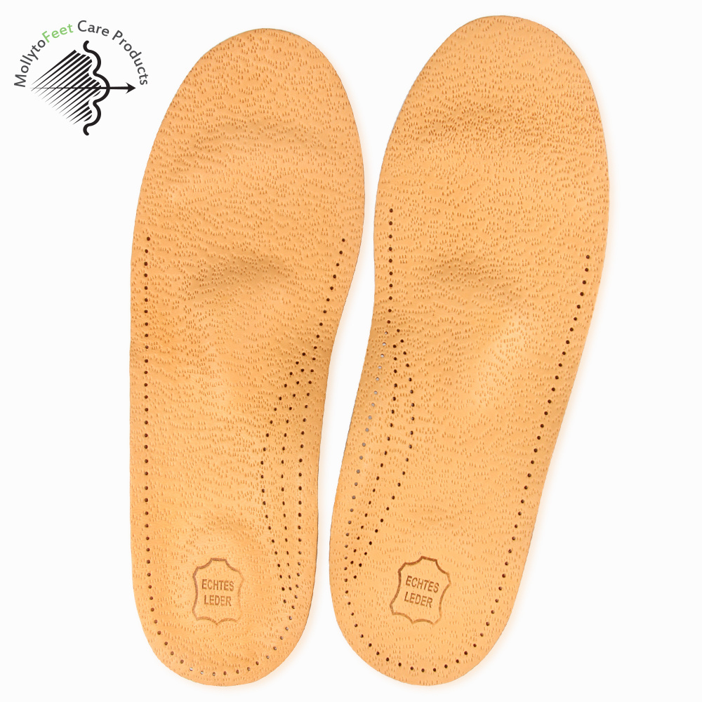 Orthotic leather insoles for shoes orthopedic arch support insoles for men and women shoe