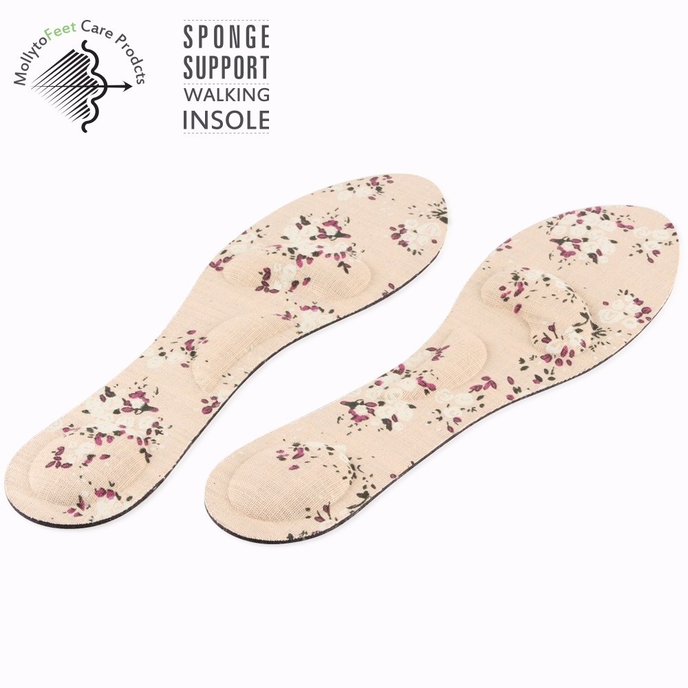 Mollyto foot care Foam material 3D massage Foot Support Orthotic insoles for women sandal