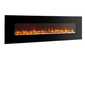 Modern wood decorative fake flame fireplace hanging remote control electric fireplace