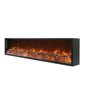 modern water vapor fireplace 110" led color changing light pebbles decorative ce red flame insert 3 sided electric fireplace