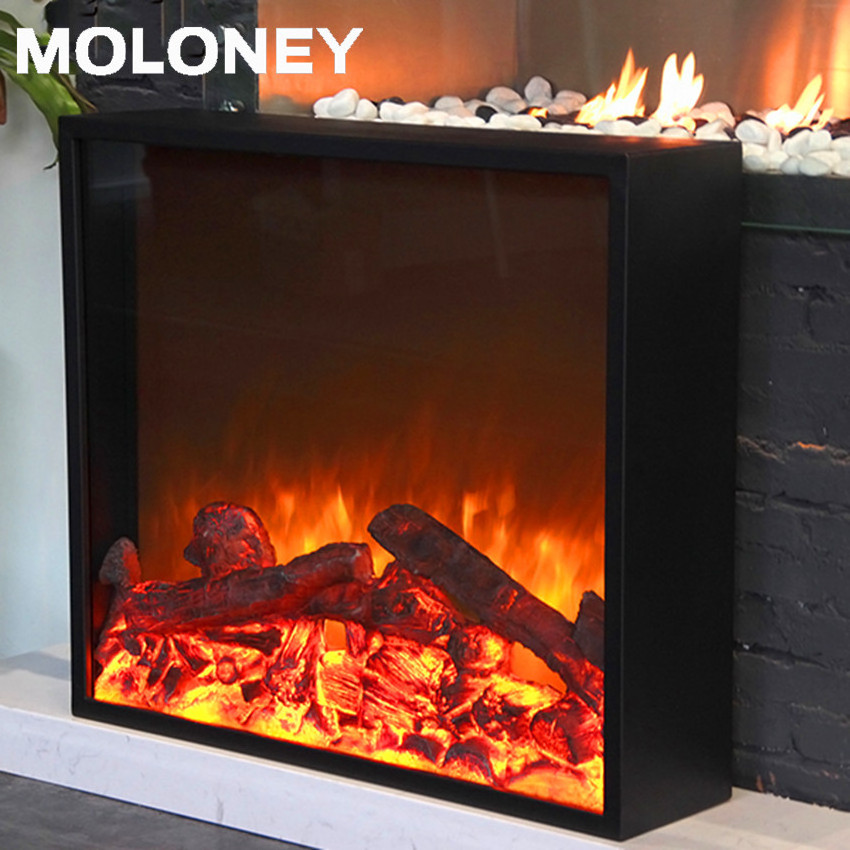 Home Decoration 800mm Huge Fire Surface No Heat Electric Fireplace LED Fire