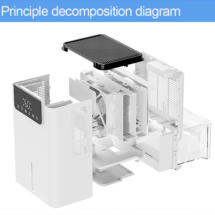 crawl space home desiccant dehumidifier and air purifier 2.5L large air inlet touch panel