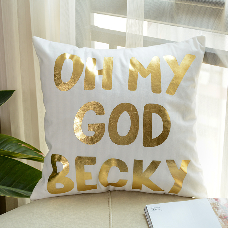 China Printed velvet office sofa gold oh my god becky decorative cushion covers