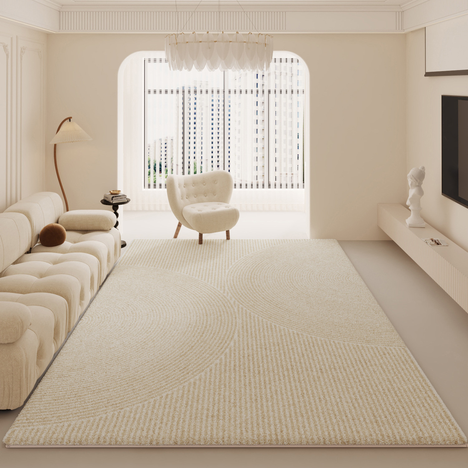 2024 New Modern minimalist Carpet Living Room Cream Style Long Hair Household Bedside Carpet Floor Mat Wholesale Bedroom Carpet