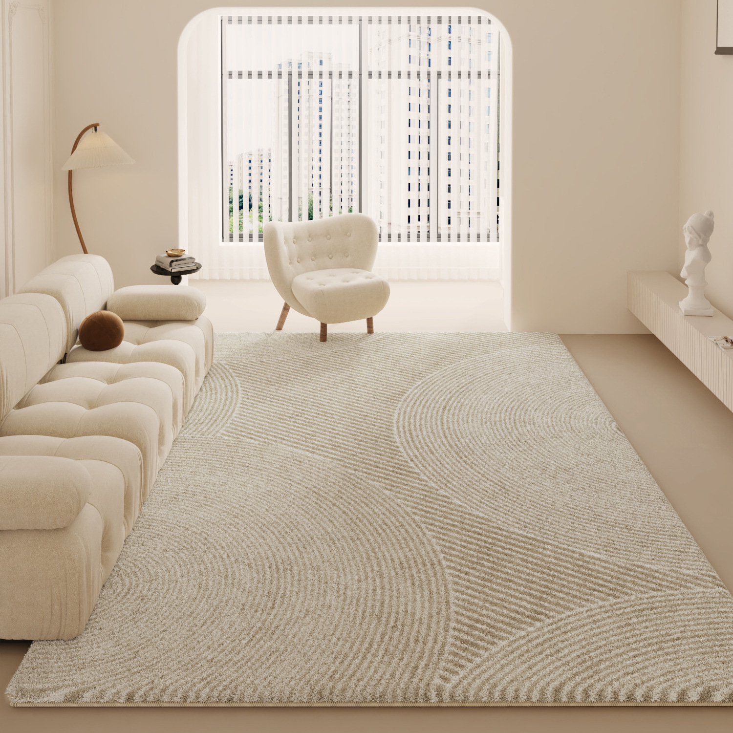 2024 New Modern minimalist Carpet Living Room Cream Style Long Hair Household Bedside Carpet Floor Mat Wholesale Bedroom Carpet