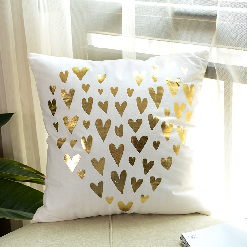 Simple style polyester throw velvet heart geometric eye fashion design decorative custom wholesale white pillow case