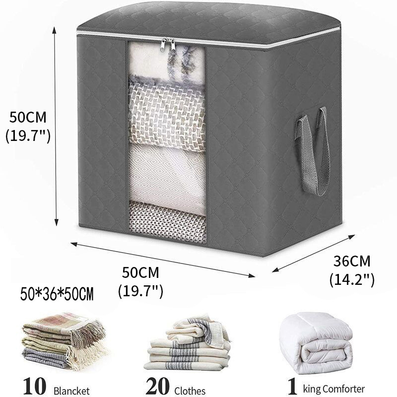 Non-Woven Home Large Foldable Clothing Storage Bag Quilt Clothes Wardrobe Closet Organizer Bag Sock Toy Sundries Organizer Bags