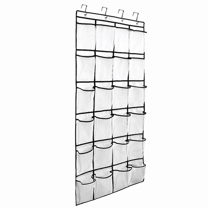 24 Pockets Shoes Organizer Rack Hanging Organizers Space Saver Hanging Over The Door Behind Closet Organizer Storage Hanger Bag