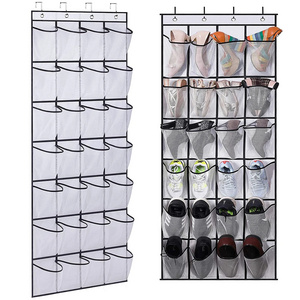 24 Pockets Shoes Organizer Rack Hanging Organizers Space Saver Hanging Over The Door Behind Closet Organizer Storage Hanger Bag