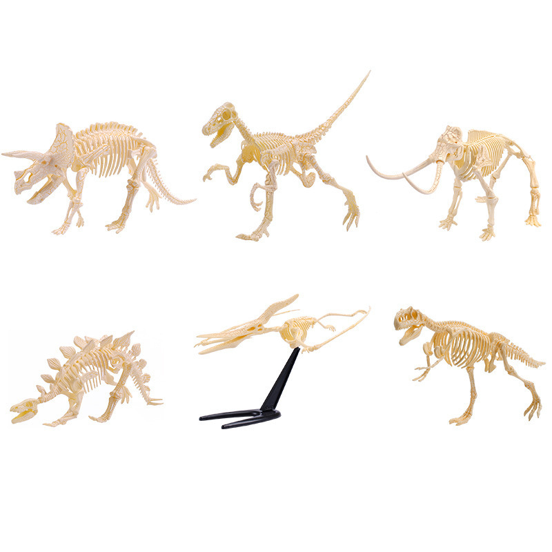 UKENN Excavation Simulation Archaeological Dinosaur Fossils DIY Tyrannosaurus Skeleton Hand-assembled Model Children's Toys