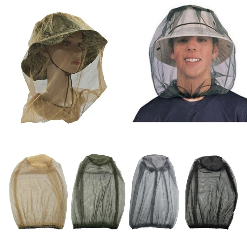 Outdoor Fishing Cap Anti Mosquito Insect Garden Beekeeping Hat Camping Bug Mesh Head Net Face Protector Hats Fishing Cap Nets