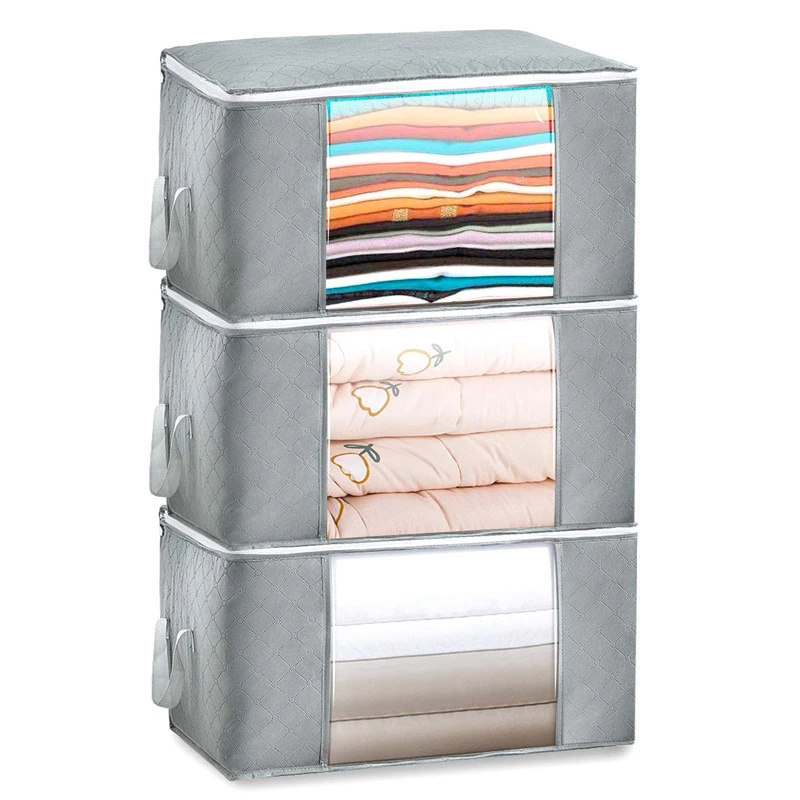 Non-Woven Home Large Foldable Clothing Storage Bag Quilt Clothes Wardrobe Closet Organizer Bag Sock Toy Sundries Organizer Bags