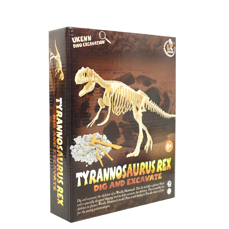 UKENN Excavation Simulation Archaeological Dinosaur Fossils DIY Tyrannosaurus Skeleton Hand-assembled Model Children's Toys