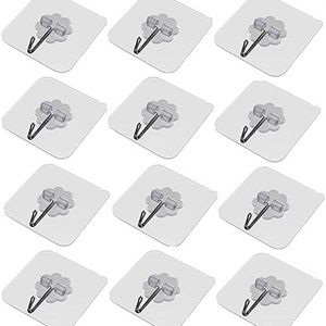 Wall Hooks Transparent Seamless Oil Glue Hooks Waterproof and Oilproof Heavy Duty Self Adhesive Hooks for Kitchens Bathroom