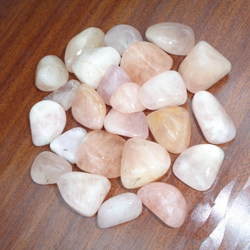 Peach Morganite Natural Polished Crystal Tumbled Tumbles Gemstone Healing Quartz Chakra Reiki Stone Lot Home Decor Gifts Jewelry