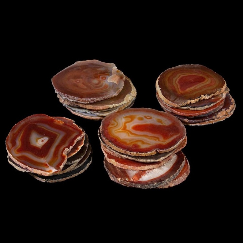 Agate Slices Wholesale Natural Gemstone Coasters Rough Edge Natural Healing Stones Plate Hand Made Wedding Home Decorative Style