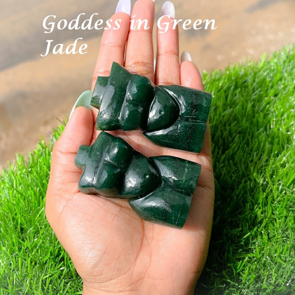 Wholesale Bulk Natural Stones Green Jade Agate Body Gemstone Crystal Goddess Carved Healing Quartz Chakra Reiki Home Decor Gift