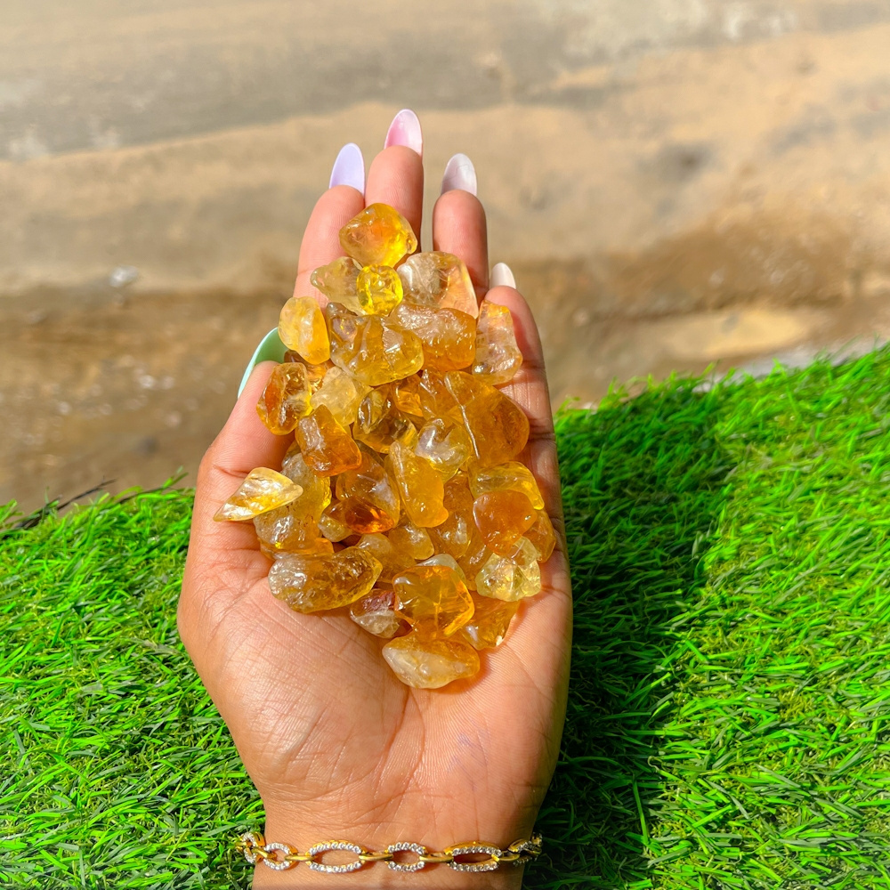 Natural Citrine Polished Rough Nuggets Stone Semi Precious Yellow Citrine Raw Stone Energy Healing Chakra Stone for Home Decor