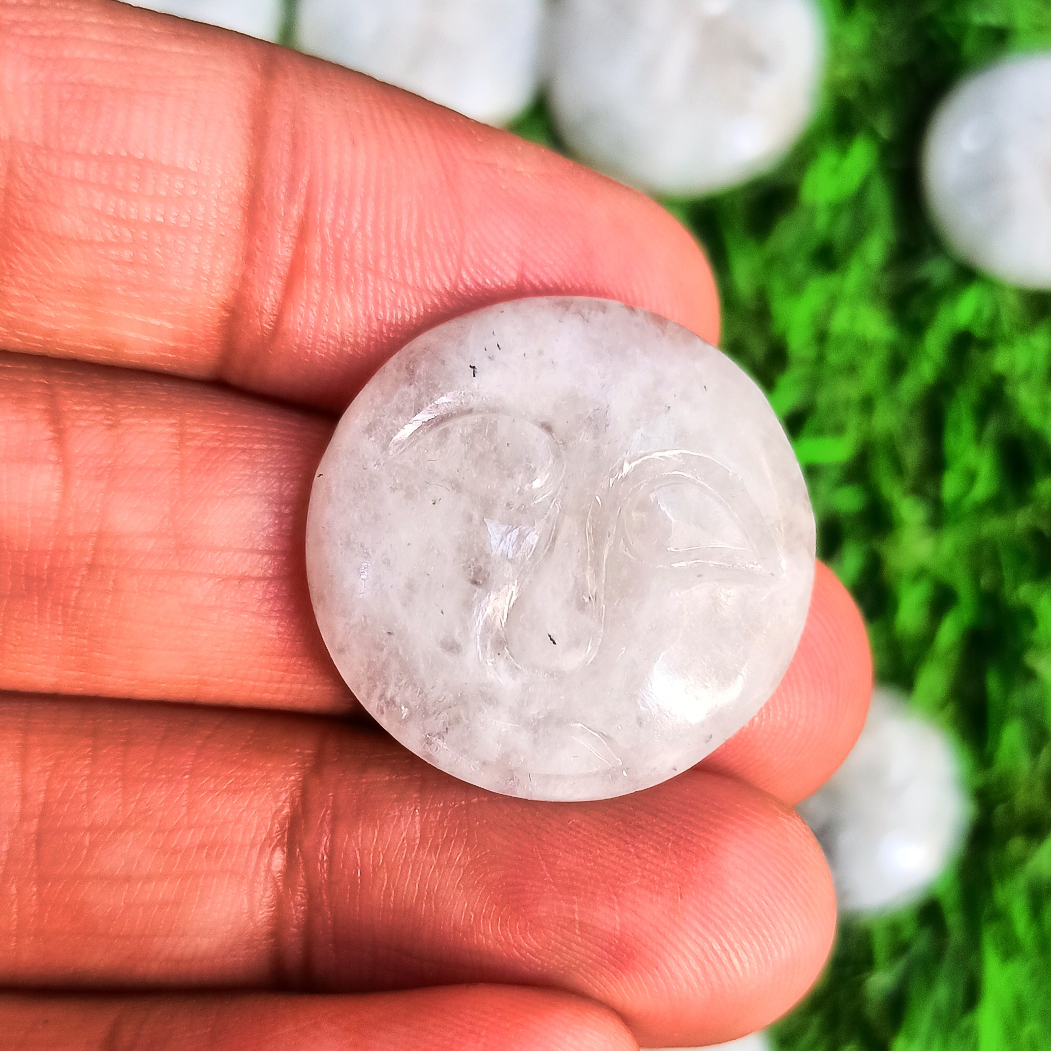 High Polished Rainbow Moonstone Face Cabochon Cabs Natural Flash Gemstone Crystals Wholesale Healing Chakra Reiki Tumble Stone