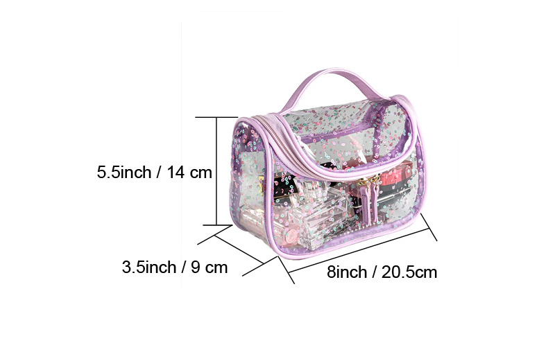 China wholesale cosmetic bag pvc transparent cosmetic case transparent pvc makeup bag zipper