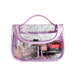 China wholesale cosmetic bag pvc transparent cosmetic case transparent pvc makeup bag zipper