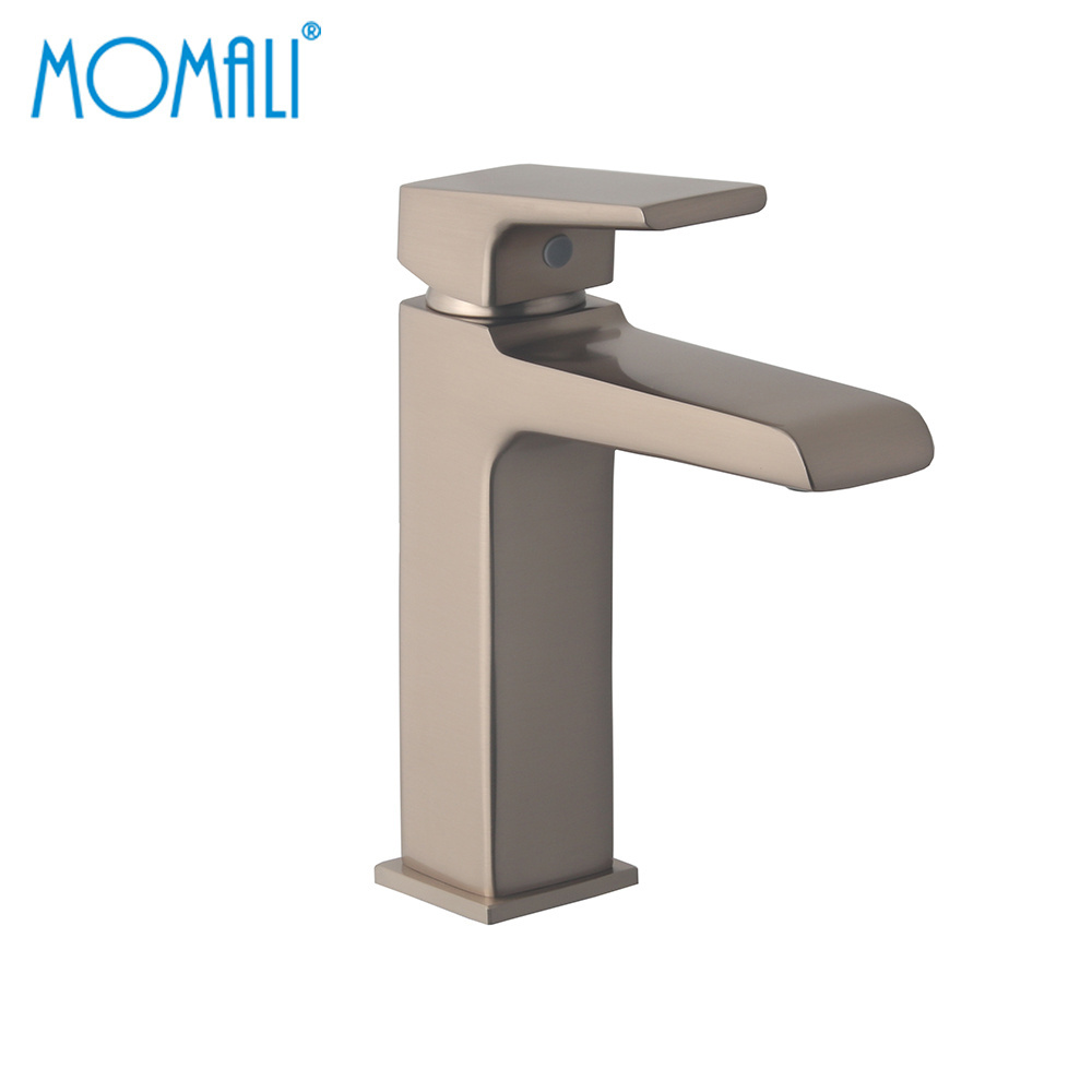 Momali Contemporary China Single lever Hole Bronze brushed champagne gold Brass wash basin faucet mixer