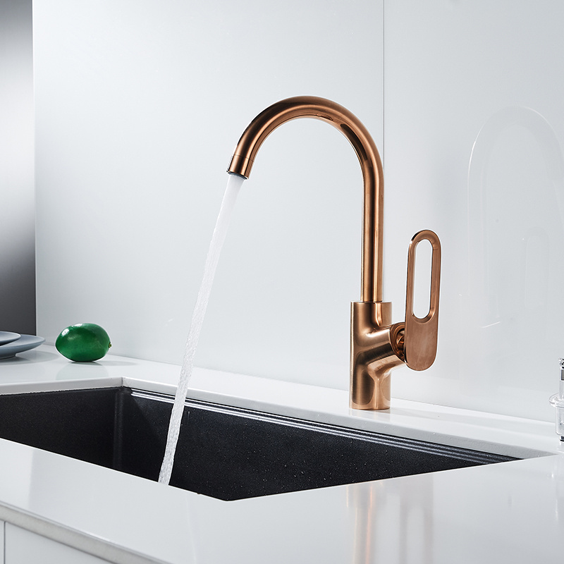 Momali 2023 hot sale multiple color matte black metal gun rose gold hot and cold water sink mixers copper brass kitchen faucet